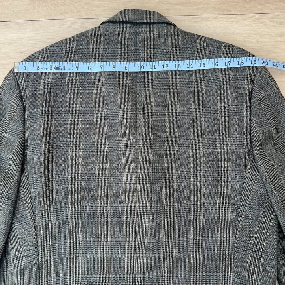 Joseph Abboud American Soft 100% Wool 3-Button Sport Coat Glen Plaid Check 42L